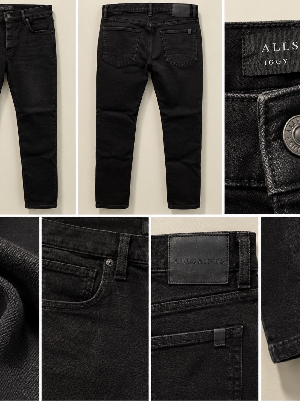 AllSaints Iggy Slim Men’s Jeans in Black